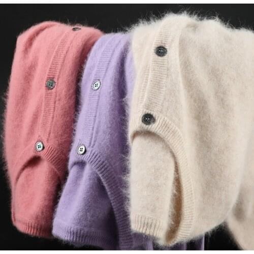 2020 Women Cardigan Super Warm Pure Mink Cashmere Sweaters O-neck Loose Female Sweater Ladies' Solid Color Knit Cardigans