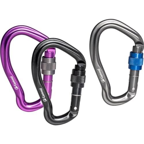 23KN Climbing Carabiner Mountaineering D Type Metal Clip Auto Locking D Carabiner Clip Heavy Duty Rock Climbing Carabiner