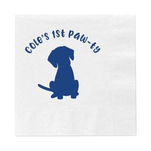 50pcs Paw-ty Birthday Personalized Napkins|Puppy Birthday|Puppy First Birthday | Dog Party | Custom Dog First Birthday Napkin