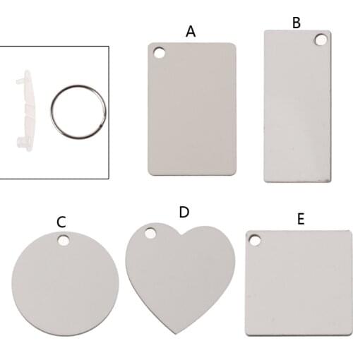 12Pc DIY Sublimation Wooden Hard Board Key Rings Double Printable White Blank MDF Key Chain Heat Transfer Jewelry Making