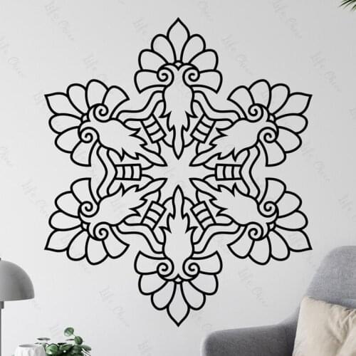 Mandala Flower Vinyl Wall Stickers Personality Creative Mural Yoga Wallpaper Childrens Room Living Room Room Home Decorations