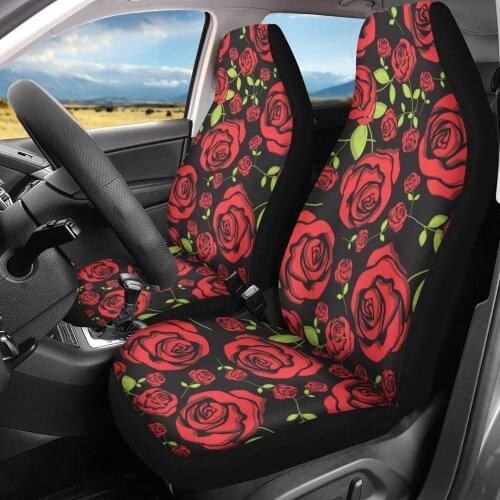 Upetstory Rose Flower Car Seat Cover Driver Seat Protect Sheet Luxury Auto Front Place Case Vehicle Supplies Decoration