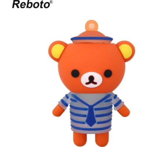 New lovely Rilakkuma usb flash drive cartoon bear pendrive 8GB 16GB 32GB 64GB pen drive creative memory stick U disk for gift