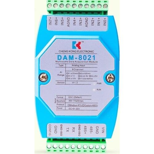 DAM Multi-range Current-Voltage Hybrid Acquisition Module 4-20ma0-10V to RS485RS232rtu