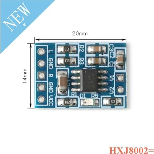 HXJ8002 Mini Audio Amplifier Module Power Amplifier Board 3W 5V Mono Channel Voice Low Noise Amplifiers 2.0-5.5V Replace PAM8403