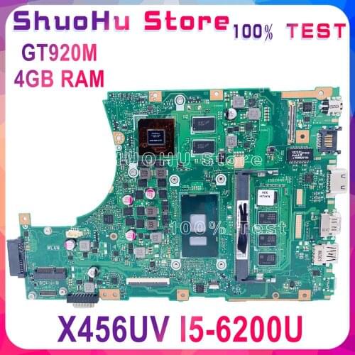 KEFU X456UV For ASUS X456UF X456UJ X456UF X456UA X456UQ X456UQK Motherboard I5-6200U GT920M DDR4 4GB Tested 100% work original