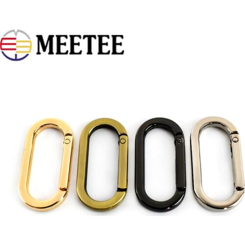 5/10pcs Spring Oval Ring Openable Keyring Leather Bag Belt Strap Metal Buckle Dog Chain Snap Clasp Clip Trigger DIY Leathercraft