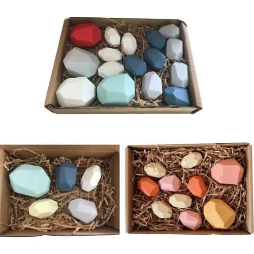 Colorful Building Blocks Toys for Children Adult Stress Relieve Wooden Toy Early Educational Games Home Decoration