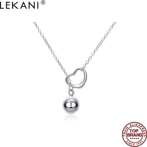 LEKANI Heart Drop Ball Romantic Unisex Pendant Necklaces For Women And Men Simple White Necklace Wedding New Fashion Jewelry