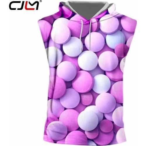 CJLM Fashion Man Hooded Tank Top 3D Medicine Sugar Funny Streetwear Mens Whole body printing Oversized