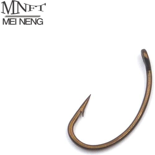 MNFT 50pcs Nymph Bug Fly Tying Hooks Larva Caterpillar Leech Shrimp Flies Bronze Barbed caddis Fly Trout Fly Fishing Hook 8-14