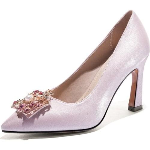 Fashion wedding shoe 2019 new age season high with shallow single shoes female 40-43