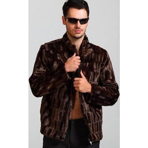2018 New style mens splicing coat ,Faux Mink fur coat , Simple spell able Warm and stylish/Free shipping