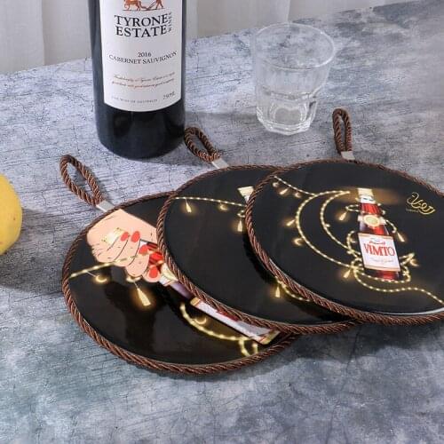 New household disposable insulation mats Simple ceramic tableware coasters Bottle round pendant coasters
