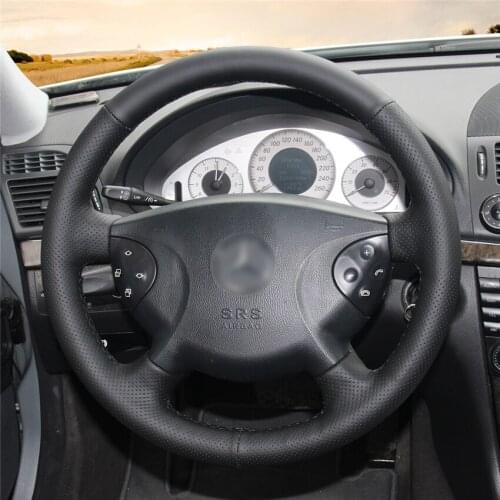 DIY Anti-Slip Wear-Resistant Steering Wheel Cover For Mercedes-Benz W210 E240 E63 E320 E280 2002-2005 Car Interior Decoration