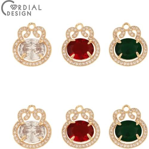 Cordial Design 30Pcs 14*17MM CZ Charms/Jewelry Accessories/Hand Made/DIY Pendant/Earrings Making/Jewelry Findings & Components