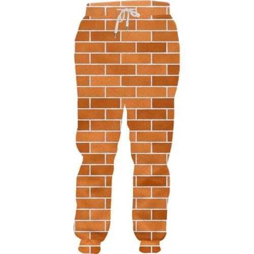 IFPD 3D Print Men Women Sweatpants Red Brick Wall Brick Splicing Trousers Casual Clothing Cool Jogger Pants Wholesale