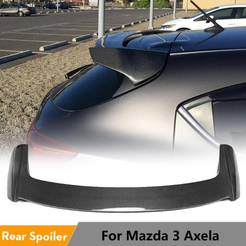 Carbon Fiber / FRP Car Rear Boot Wing Lip Spoiler for Mazda 3 Axela Sport Hatchback 4-Door 2014 - 2017 Car Styling