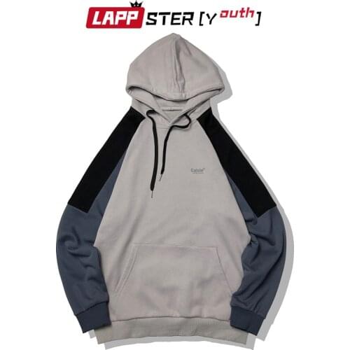 LAPPSTER Drop Shoulder Oversized Sweatshirts Autumn 2020 Mens Korean Fashions Hip Hop Hooded Hoodies Male Vintage Sweatshirts