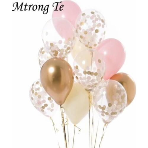 12pcs Pink Black Balloons Confetti Latex ballons Birthday decor Party Wedding Decoration Wedding Anniversary globals Metallic