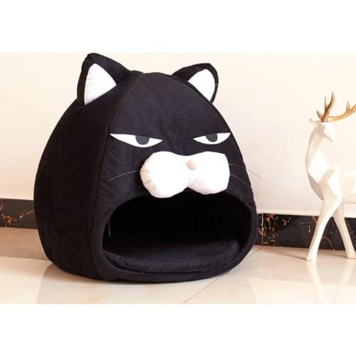All New Goods for Animals Funny Pet Beds Warm Place for Dogs Chihuahua Bed Houses Cats Black Cat House with Kittens Nest Cushion