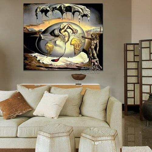 Salvador Dali Child Watching the Birth of the New Man Painting For Living Room Home Decor Oil Painting on Canvas Wall Painting