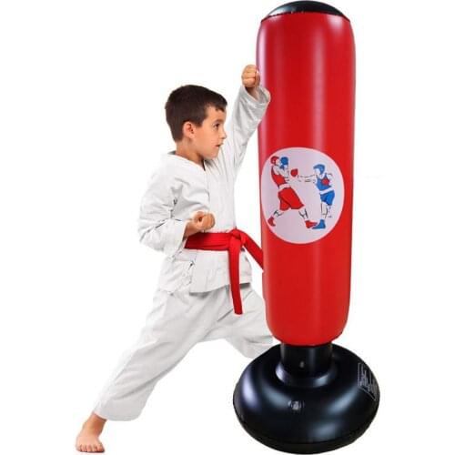 1.2/1.5M Training Boxing Bag Inflatable Boxing Bag Fitness PVC Thick Boxing Pillar Tumbler Column Punching Bag Standing Sandbag