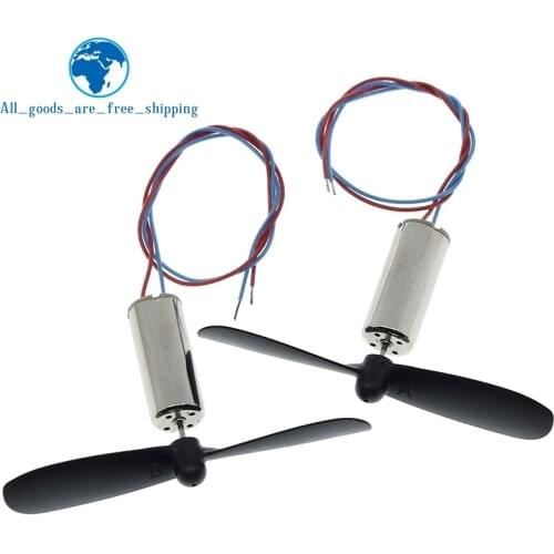 1set=2pcs DC3.7-4.2V 716 7*16MM Micro DIY Helicopter Coreless DC Motor With Propeller Great Torque High Speed Motor