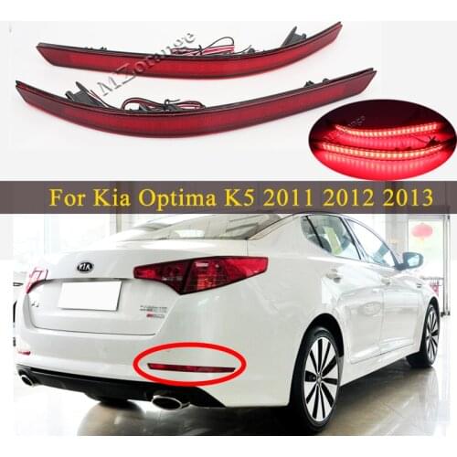 1 Pair LED Rear Bumper Reflector Light For Kia Optima K5 2011 2012 2013 Rear Brake Light Tail Stop turn signal lamp car products