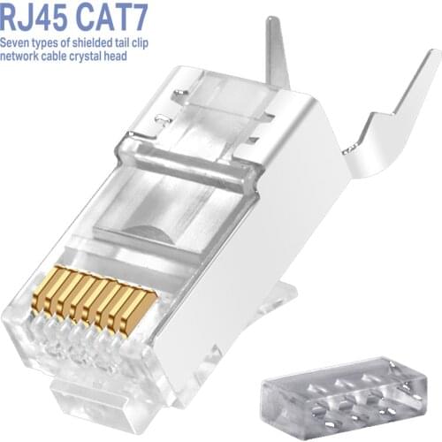 10pcs 8P8C Net Cable Connector Shielded Network Cable Plug Crystal Head Cat7 RJ45 Connector