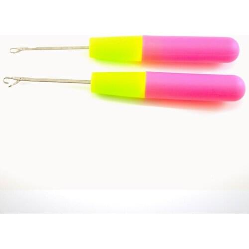 2pcs/lot Plastic crochet braid needle Feather Hair Extension Tools Wig Hook Needle Threader Knitting hair crochet needles