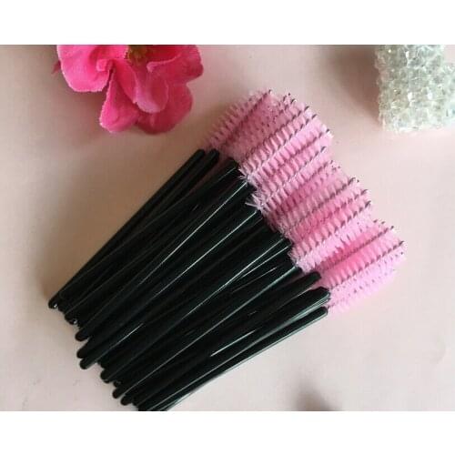 20000pcs make up brush synthetic fiber Disposable Eyelash Brush Mascara Applicator Wand Brush Cosmetic Makeup Tool Pink