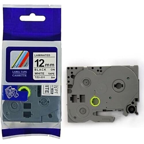 3 Pack Black PRINT on White Label Tape P-Touch Compatible for Brother TZ 231 TZe P-Touch 12mm maker
