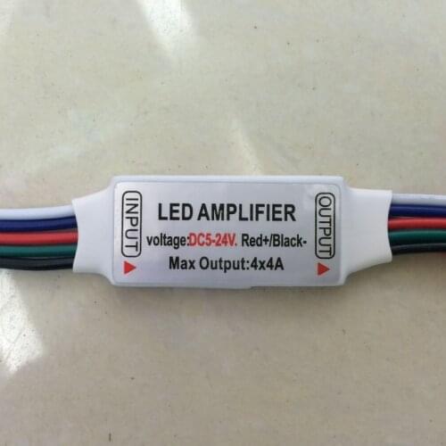 4CH x 4A Mini RGBW Amplifier with 5 pin wire DC5-24V 16A for 5050 rgbw led strip Light ,Free Shipping