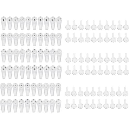 60 Pieces Plastic Non-Trace Picture Frame Hanger Picture Hanger Picture Hook Wall Hook