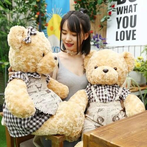 60CM Retro Teddy Bear Stuffed Toys Animals Plush Toy Dolls Wedding Celebration Decoration Birthday Girlfriend Christmas Gift