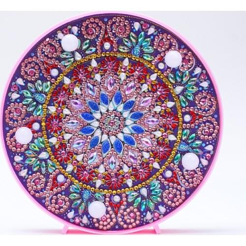 Diamond Painting Mandala with LED Lights DIY Special Shaped Full Drill Crystal Diamond Drawing Bedside Lamp for Home Decoration