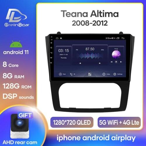 Prelingcar Android 10 For Nissan Teana Altima 2008-2012 Car Radio Multimedia Video Player GPS Navigation NO DVD 2 Din Octa-Core