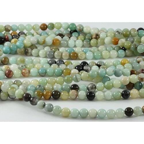 100% Natural Real Amazonite Beads 4mm 6mm 8mm 10mm 12mm Smooth Round Gem Stone Loose Beads For Jewelry 1string 15.5"