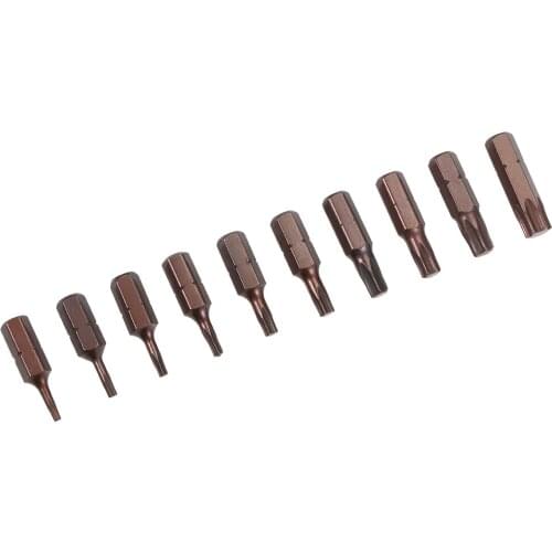 Uxcell Torx Bits Set 10pcs 1/4 Inch Hex Shank Magnetic T7-T40 Screwdriver Bit Set 25mm Length S2 Screw Driver Kit Tools
