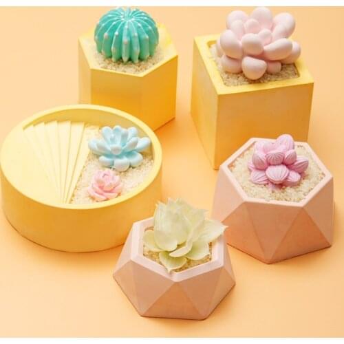 Big Cement Mold Handamde Silicone flowerpot molds for Home Gardening Succulent plants Diamond Shape Clay Pot mould