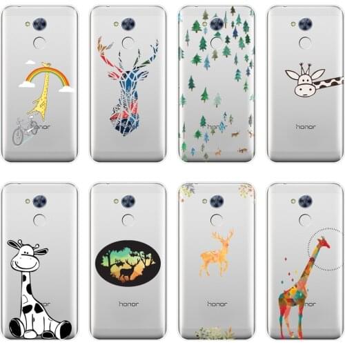 For Huawei Honor 4X 5A 5X 6 6X Case Silicone Soft Funny Cute Deer Giraffe Back Cover For Huawei Honor 4C 5C 6C 6A Pro Phone Case