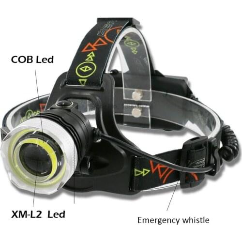 By dhl 20set Led Headlamp Lantern XML L2 5000LM Head Lamp Flashlight Torch T6 Headlight Flashlights use 18650 Battery
