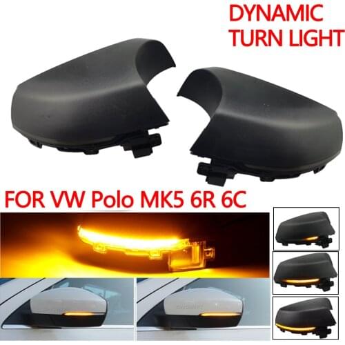 For Volkswagen VW POLO MK5 6R 6C 2009-2013 2014 2015 2016 2017 Dynamic LED Turn Signal Light Side Wing Mirror Indicator Blinker