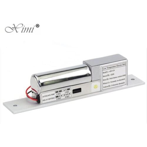 Low Temperature Electric Lock Access Control Bolt Lock With Time Delay 2 Lines NC Fail Safe Type Electronic Lock DC 12V
