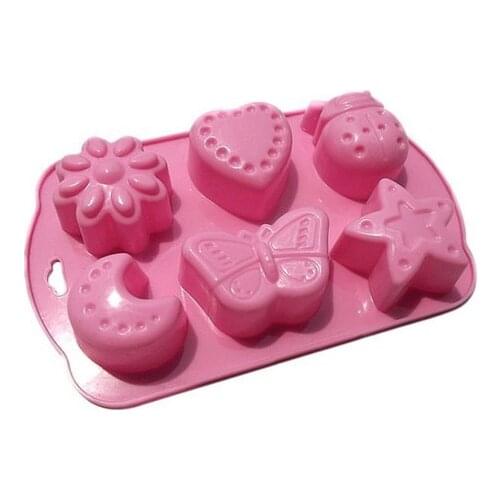 Heart Cake Molds for Kids 6-Hole Silicone Baking Cake Mold Bakeware