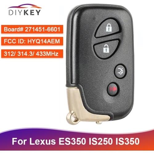 DIYKEY 271451-6601 314.3MHz for Lexus ES350 2010 2011 2012 IS250 2013 IS350 Smart Keyless Remote Key Fob HYQ14AEM 89904-30C60