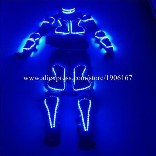3 Sets Led Light Up Armor And Kneepad Led Luminous Robot Dance Suit Ballroom Costumes Nightclub Party DJ Stage Show Led Wear
