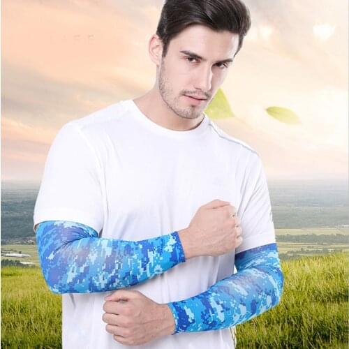 Cool Men Sport Cycling Running Bicycle UV Sun Protection Cuff Cover Protective Arm Sleeve Bike Arm Warmers Sleeves