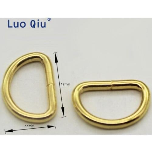 Luo Qiu 300pcs 12mm gold color D Shaped buckle Sewing Accessories DIY Webbing connect buckles Hand-made materials